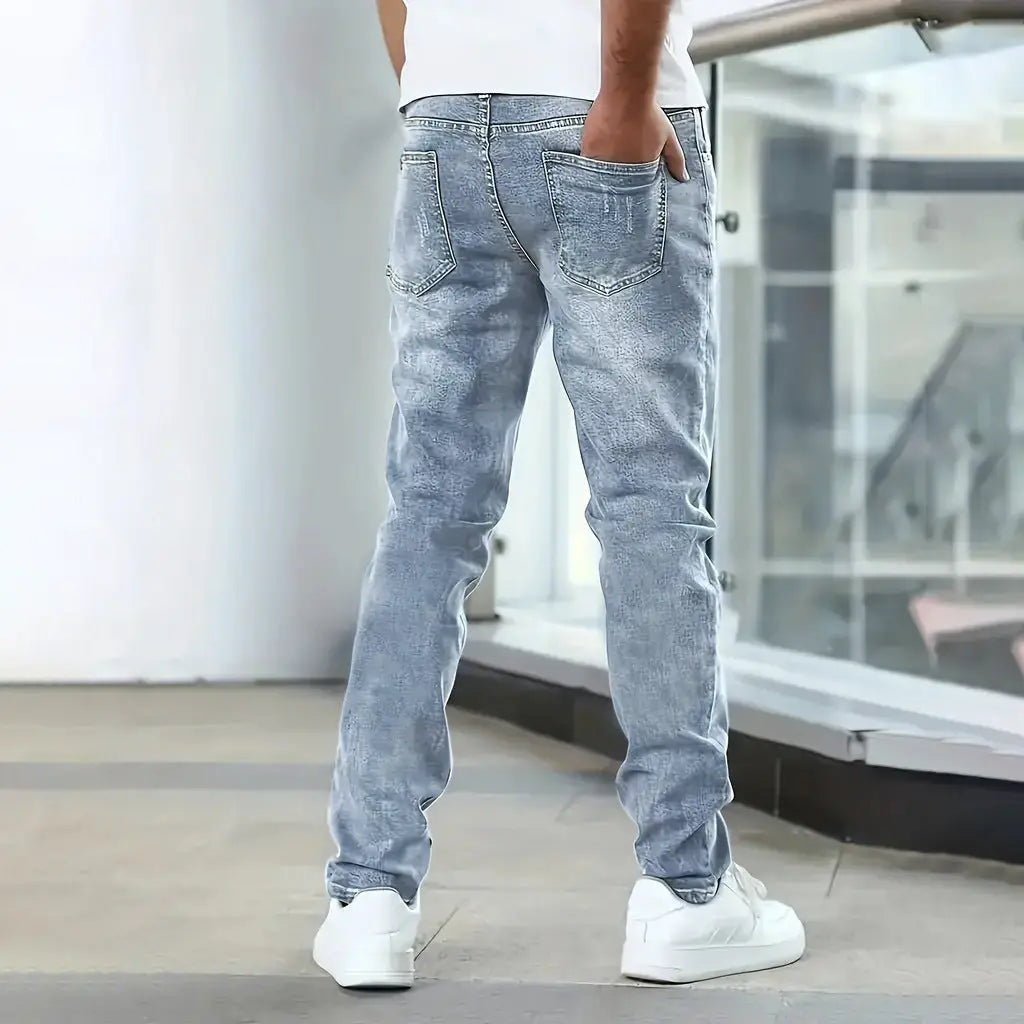 Stretch Men's Casual Solid Color Jeans Dropshipman