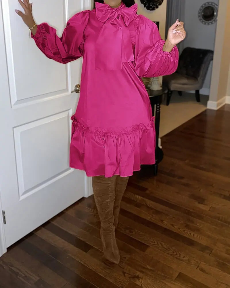 Loose Plus Size Casual Ruffle Dress Cjdropshipping