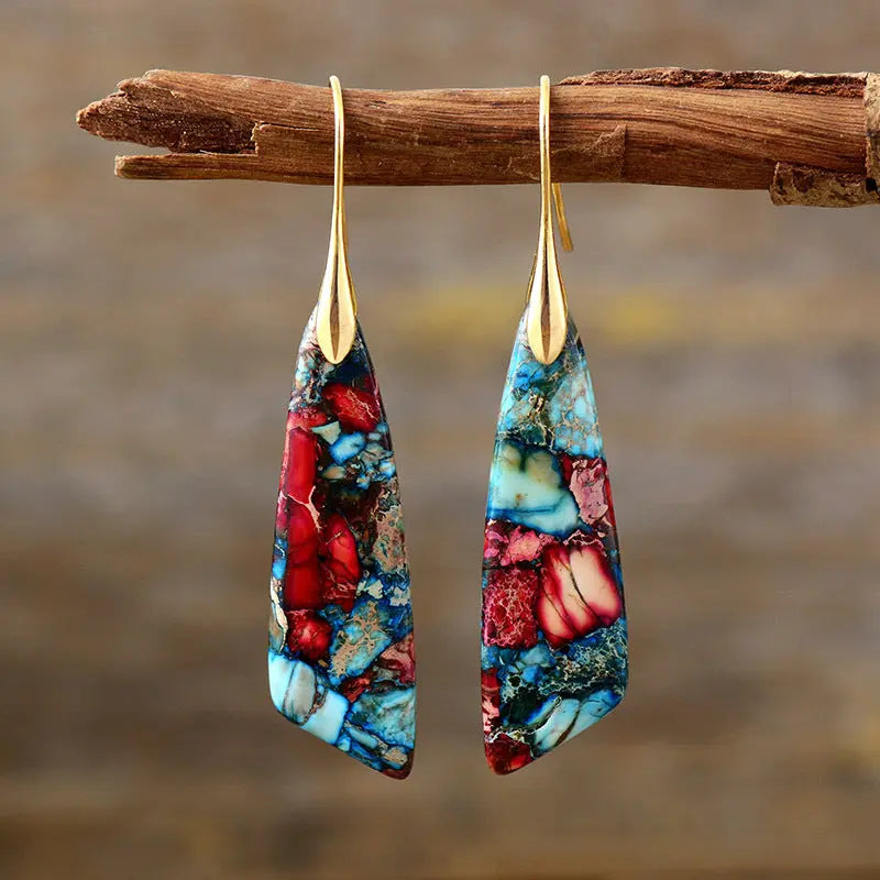 Bohemian Emperor Stone Geometric Pendant Earrings Cjdropshipping