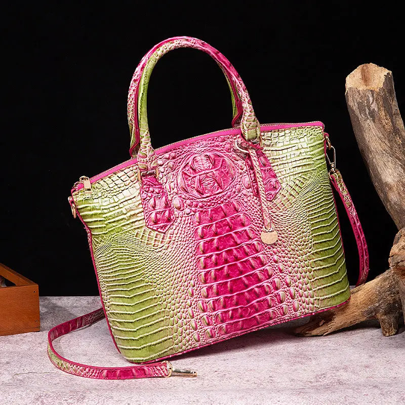 Women's Retro Crocodile Pattern Portable Messenger Bag Cjdropshipping