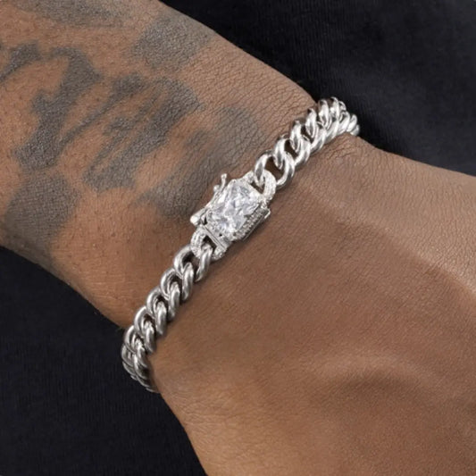 S925 Sterling Silver Cuban Bracelet Men And Women Hip Hop Cjdropshipping