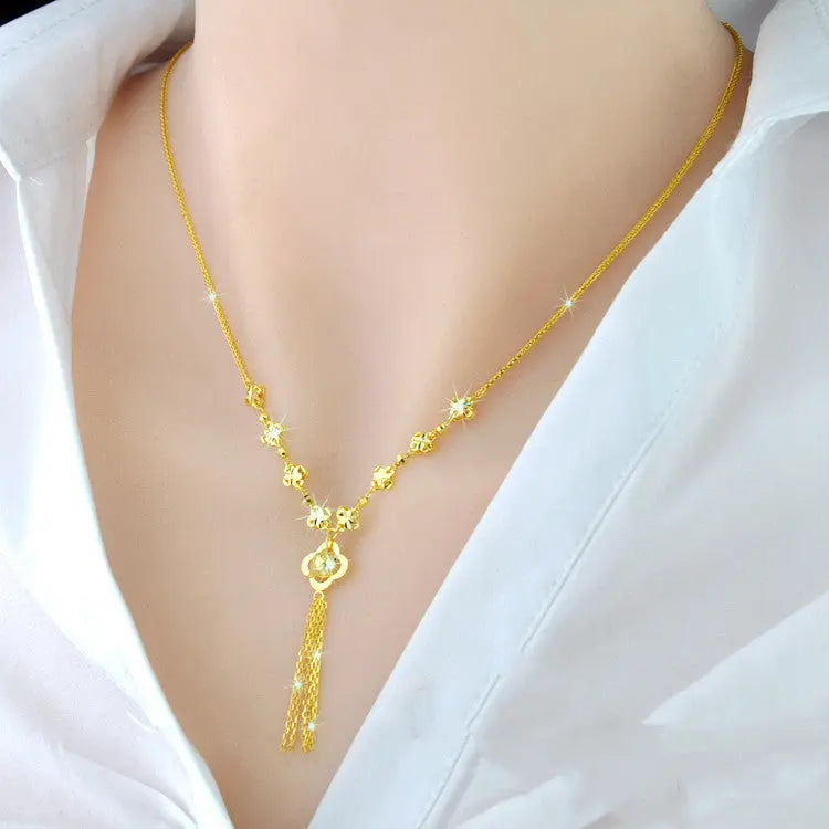 925 Sterling Silver 18K Color Gold Necklace Cjdropshipping