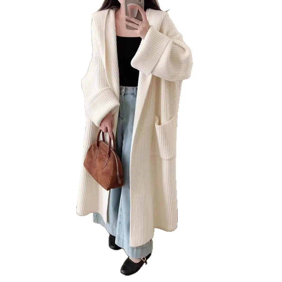 Loose Hooded Sweatshirt Women's Extended Cardigan Coat Dropshipman