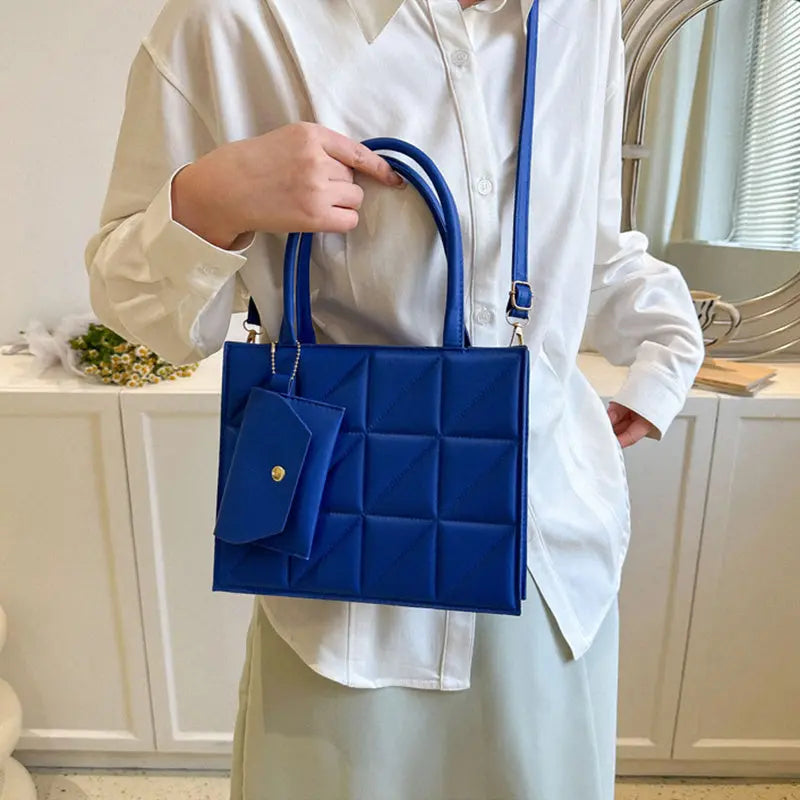 Plaid Shoulder With Small Wallet Simple Elegant  Square  Handbag JNi3 shop