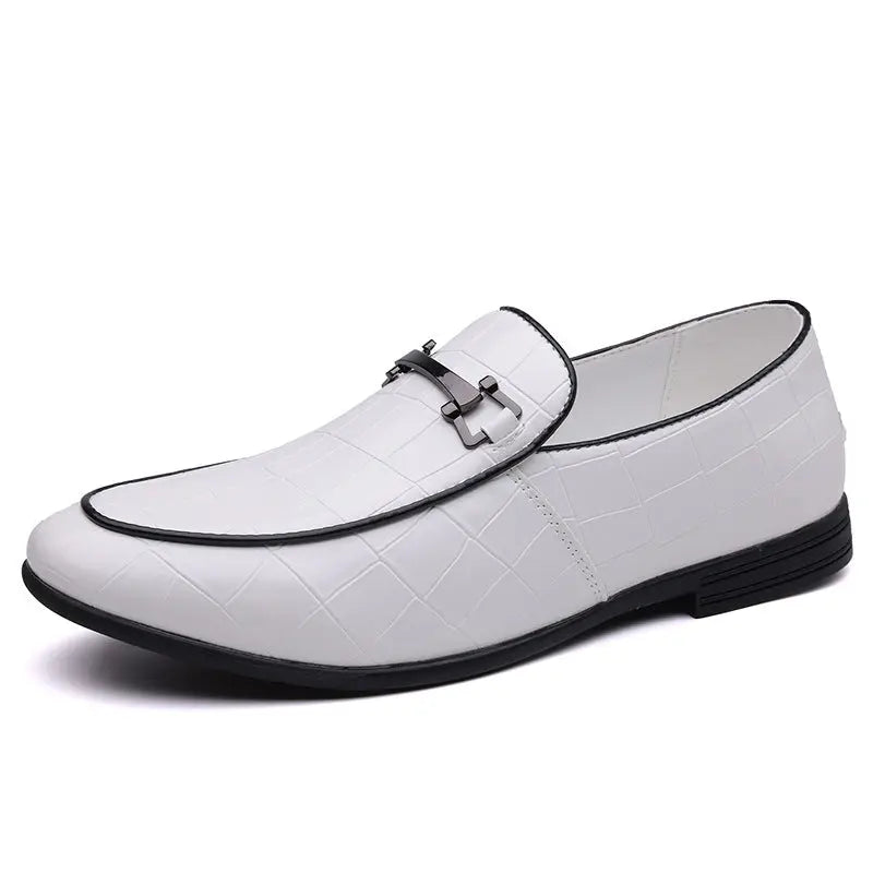 Men's Plaid Light Luxury Plus Size Rubber Sole Lightweight Leather Shoes Cjdropshipping