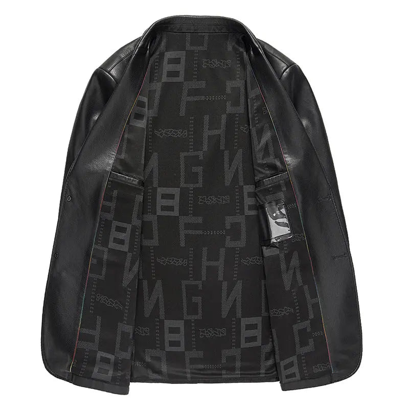 Spring Business Casual Men's Leather Coat Dropshipman