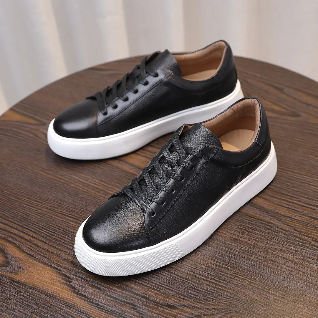 Top Layer Cowhide Men's Shoes Black Commute Leisure JNi3 shop