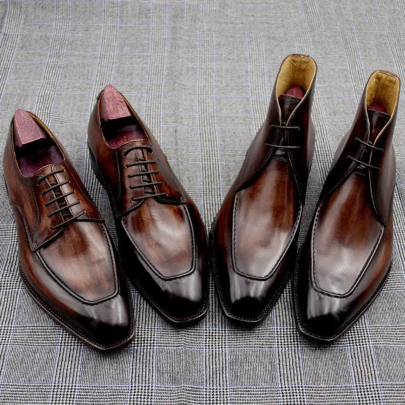 Handmade Men's Leather Boots With Cowhide Soles Dropshipman