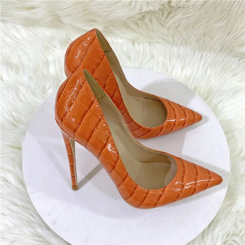Serpentine Pointed Stiletto Heel Low-cut High Heels