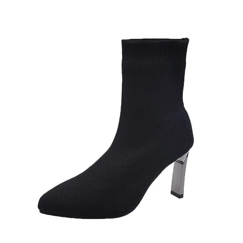 Pointed Toe Boots Women Sock Shoes Dropshipman