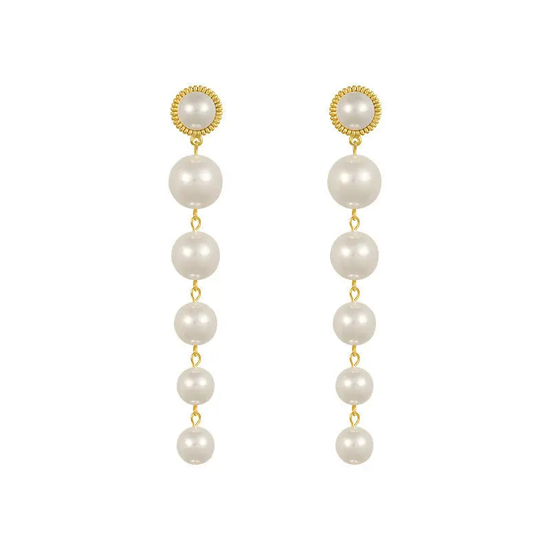 Sterling Silver Needle Grown Up Small Pearl Female Earrings JNi3 shop