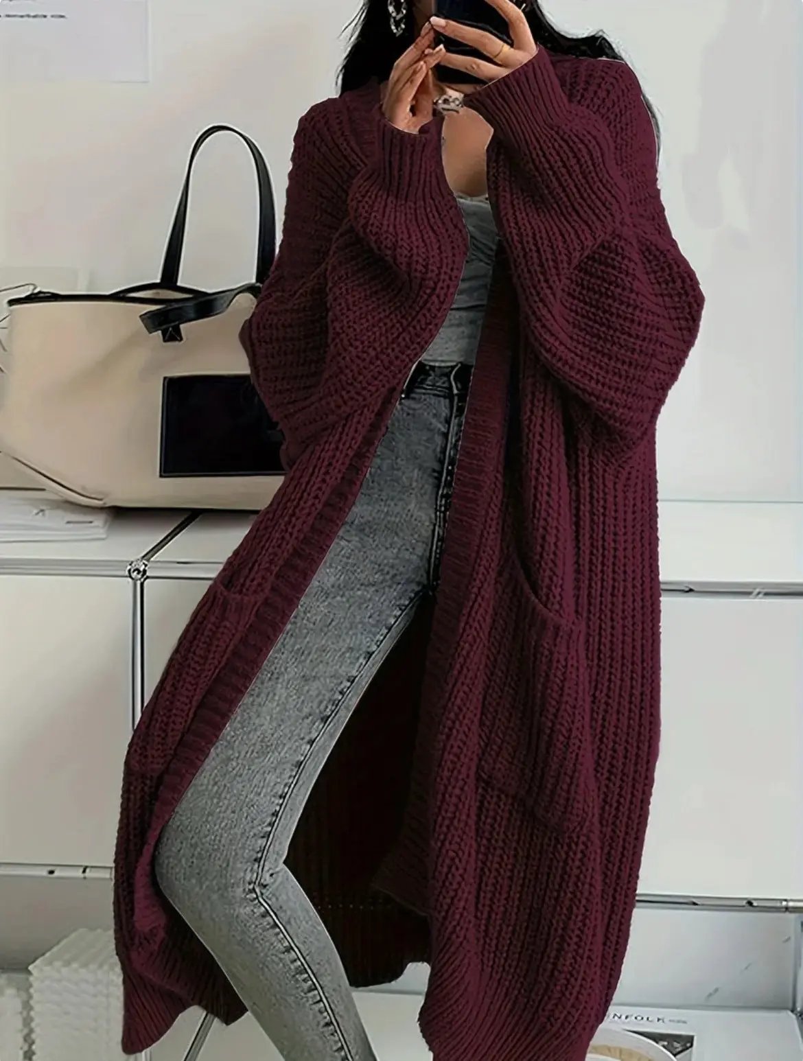Idle Style Loose Thick Knitted Coat For Women JNi3 shop