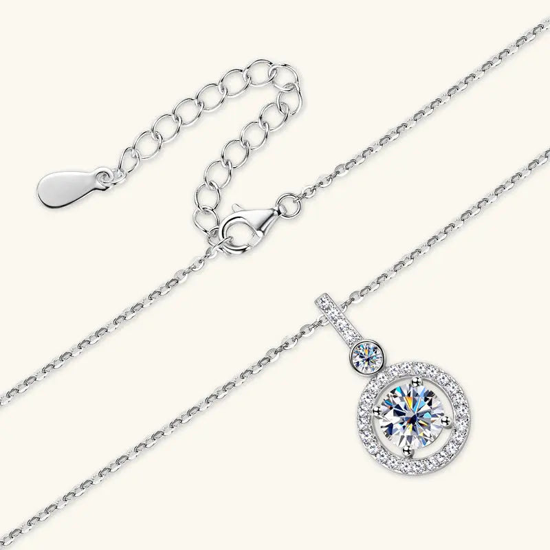Fashion High-end Sense All Moissanite Necklace Trendy Cool Round - JNi3 shop