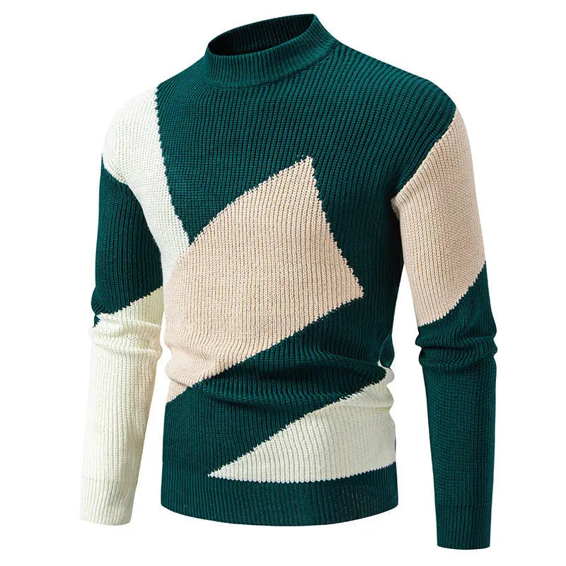 Sweater Men's Round Neck Multicolor Pullover Sweater Cjdropshipping