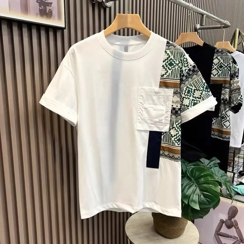Men's T-shirt Summer New Work Clothes Style Color Matching Top Cjdropshipping