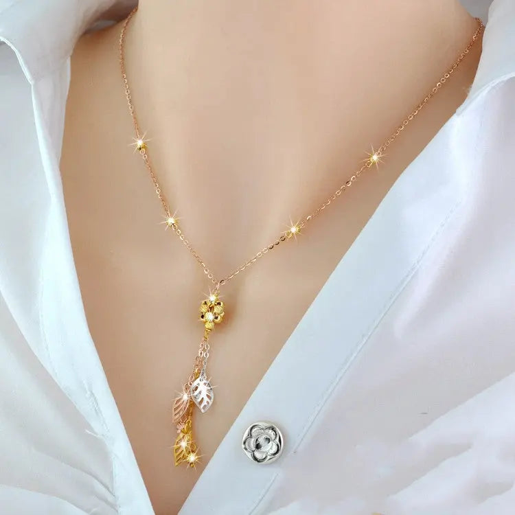 925 Sterling Silver 18K Color Gold Necklace Cjdropshipping