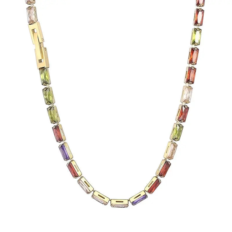 Women's Retro Color Zircon Necklace Cjdropshipping