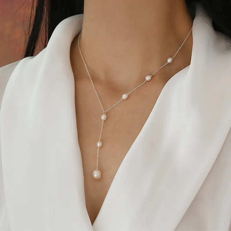 Freshwater Pearl Necklace 925 Silver Design Sense Senior Light Luxury Cjdropshipping