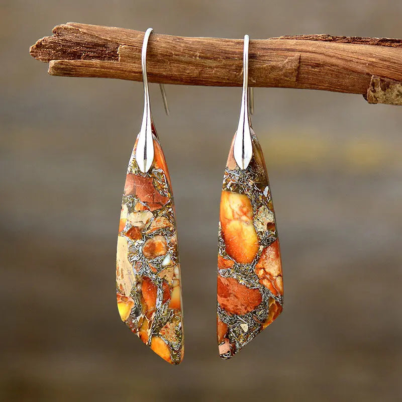 Bohemian Emperor Stone Geometric Pendant Earrings Cjdropshipping