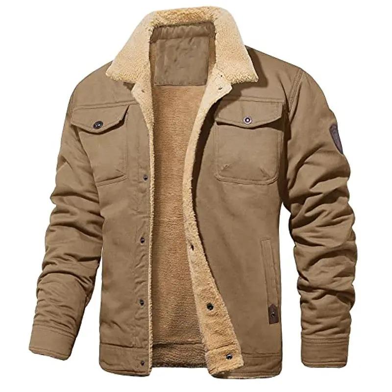 Men's  Lapel Military Multi-pocket Jacket Coat Cotton-padded Jacket Autumn And Winter Cjdropshipping