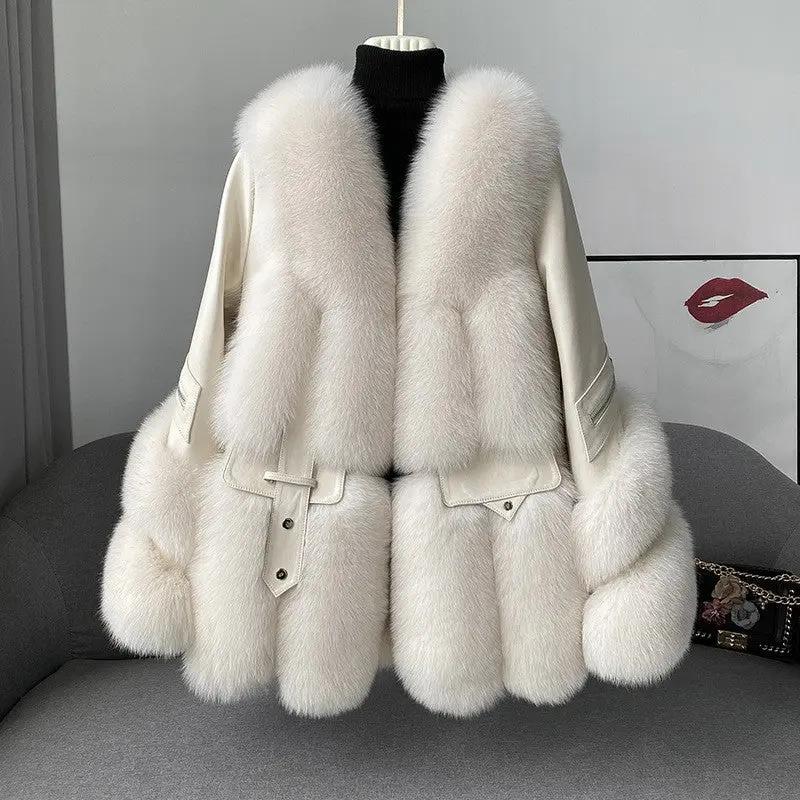 Women’s luxurious fox hair, Roman cotton Fur Coat Cjdropshipping