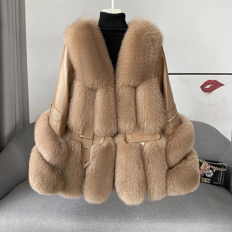 Women’s luxurious fox hair, Roman cotton Fur Coat Cjdropshipping