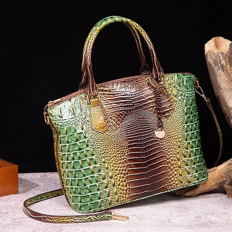 Women's Retro Crocodile Pattern Portable Messenger Bag Cjdropshipping