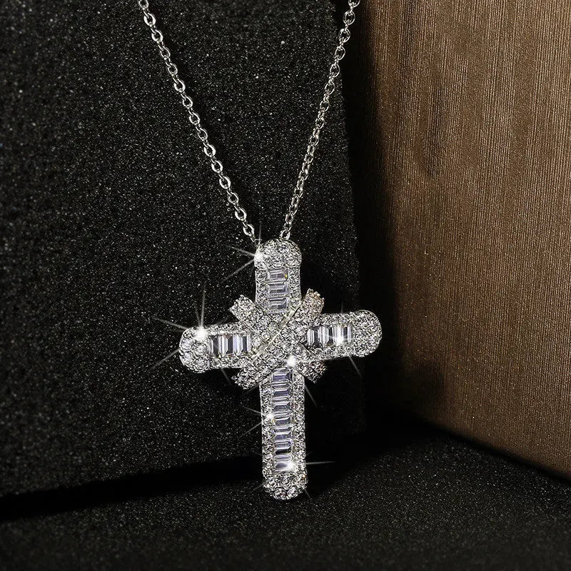 Hip Hop Jewelry Lady Diamond Cross Necklace Cjdropshipping