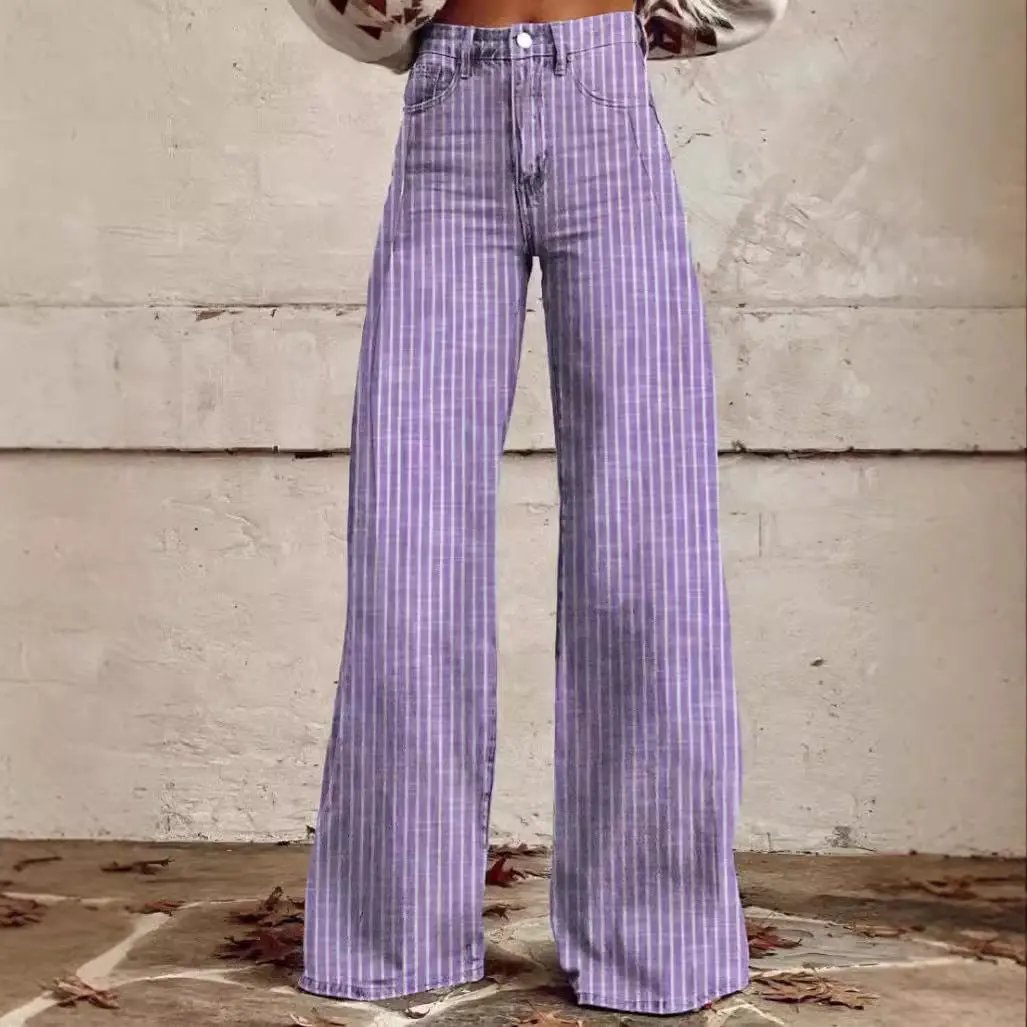 Women's Casual Pants Thin Imitation Jeans Wide Leg Cjdropshipping