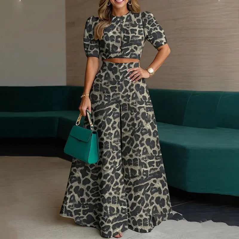 Printed Top Printed Trousers Suit Cjdropshipping