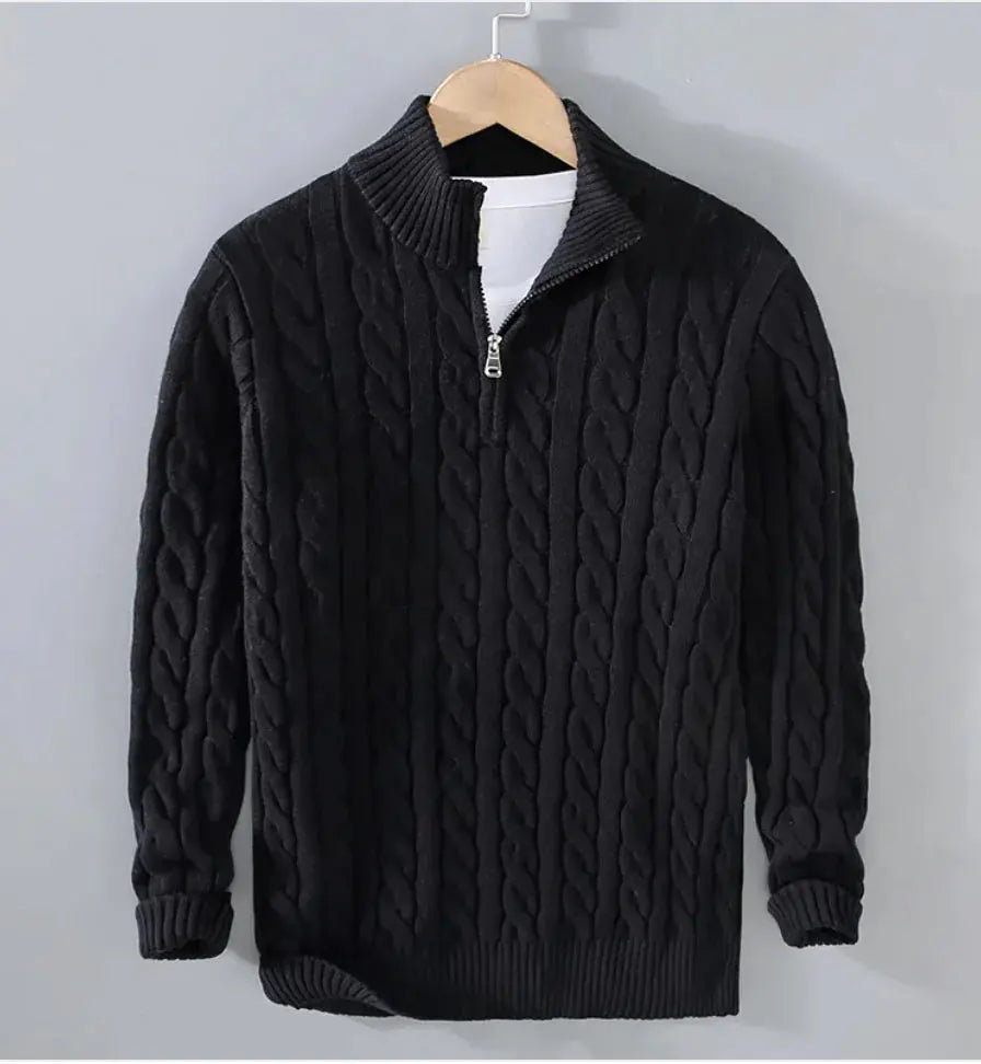 Men's Half-Turtleneck Zipper Sweater JNi3 shop