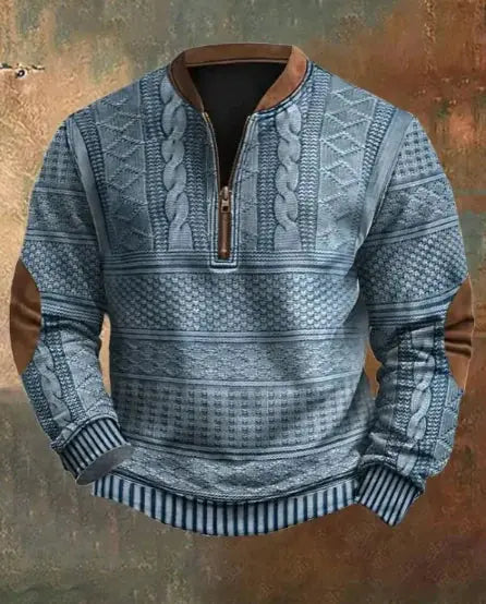 Men's Digital Print Half-Zip Sweater JNi3 shop