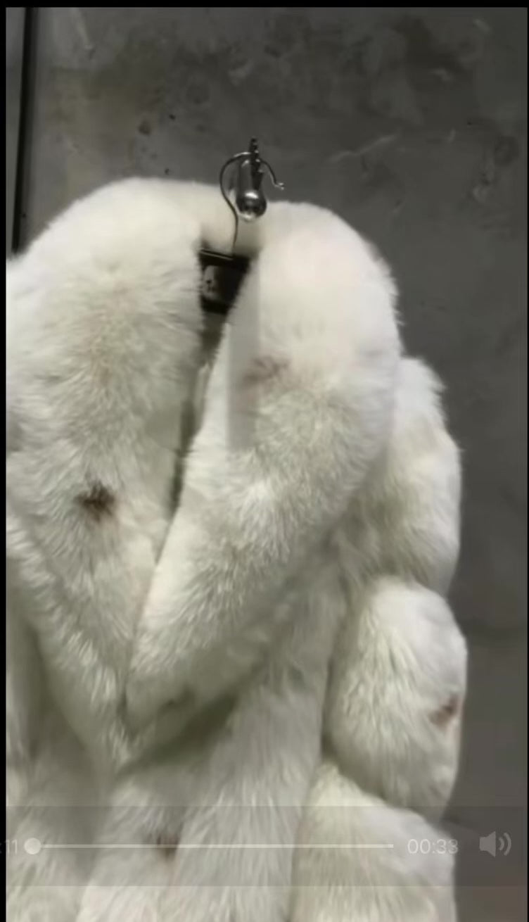Luxury Real Fox Fur Thick Long Overcoat| Premium Winter Outerwear