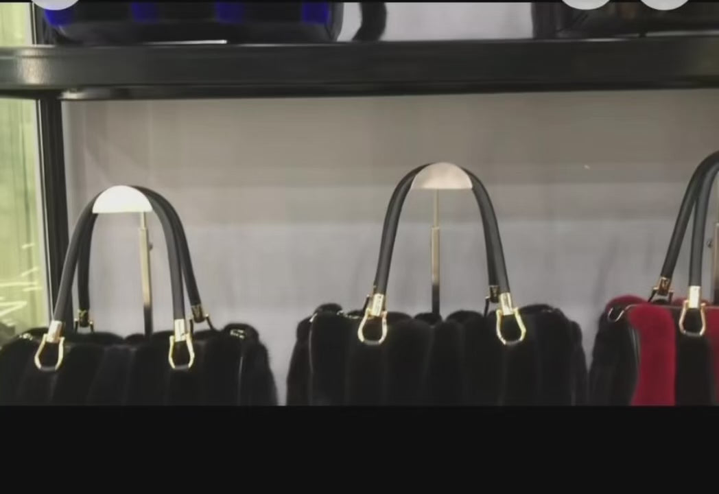 Vintage Black Mink Fur 3-Piece Set | Coat, Hat & Purse