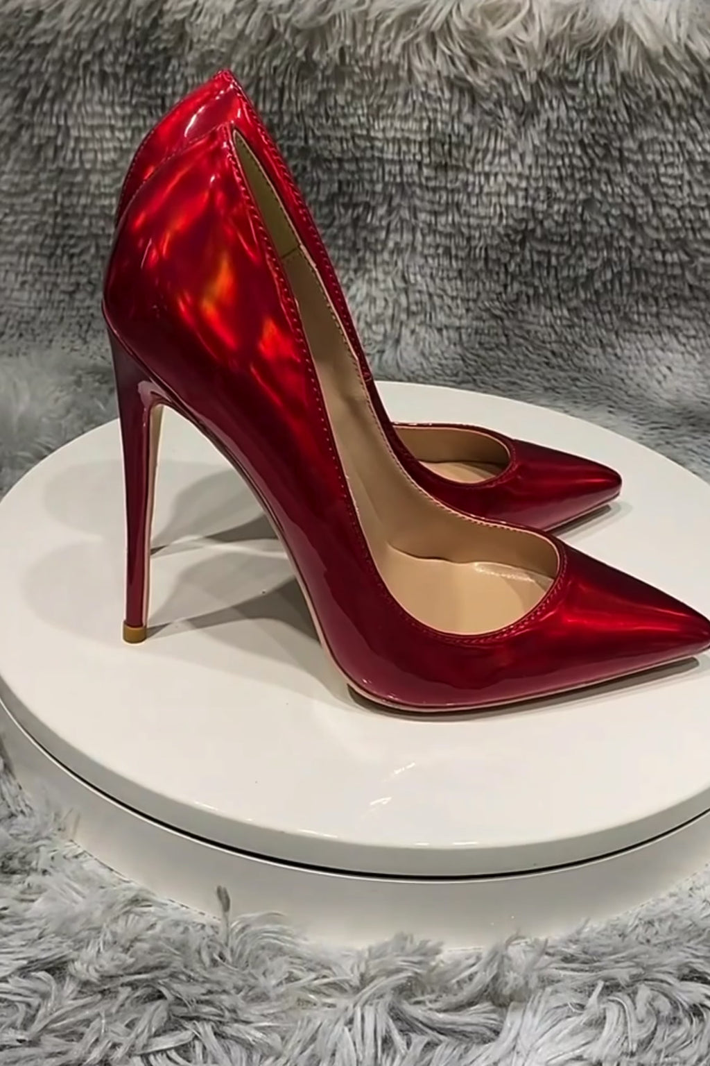 Laser Red  Stiletto Pumps