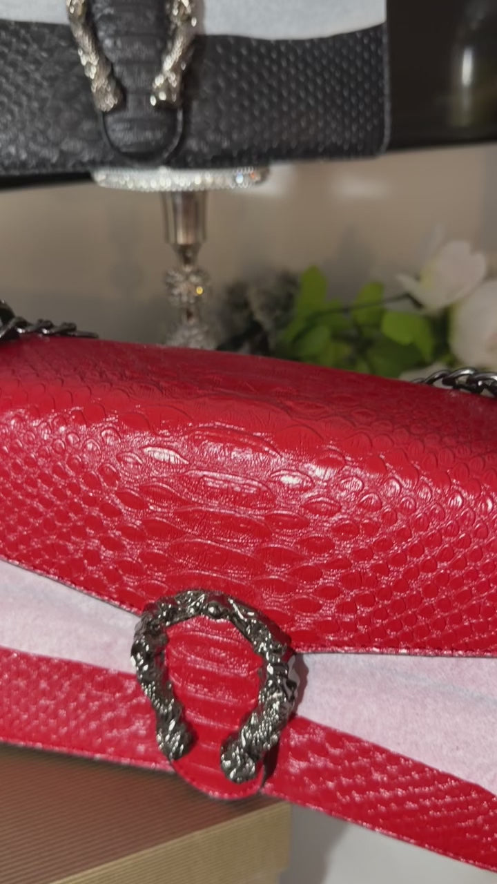 Snake print Embossed Dionysus Inspired Crossbody Shoulder Bag
