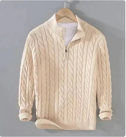 Men's Half-Turtleneck Zipper Sweater JNi3 shop