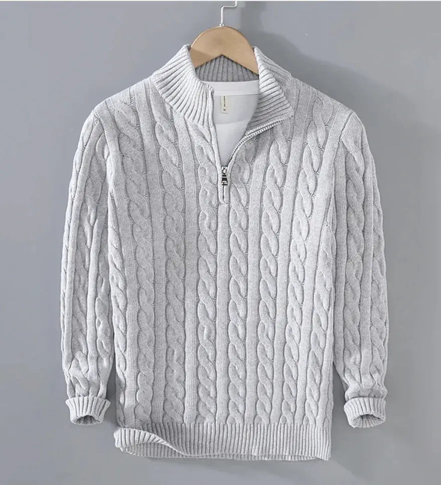 Men's Half-Turtleneck Zipper Sweater JNi3 shop